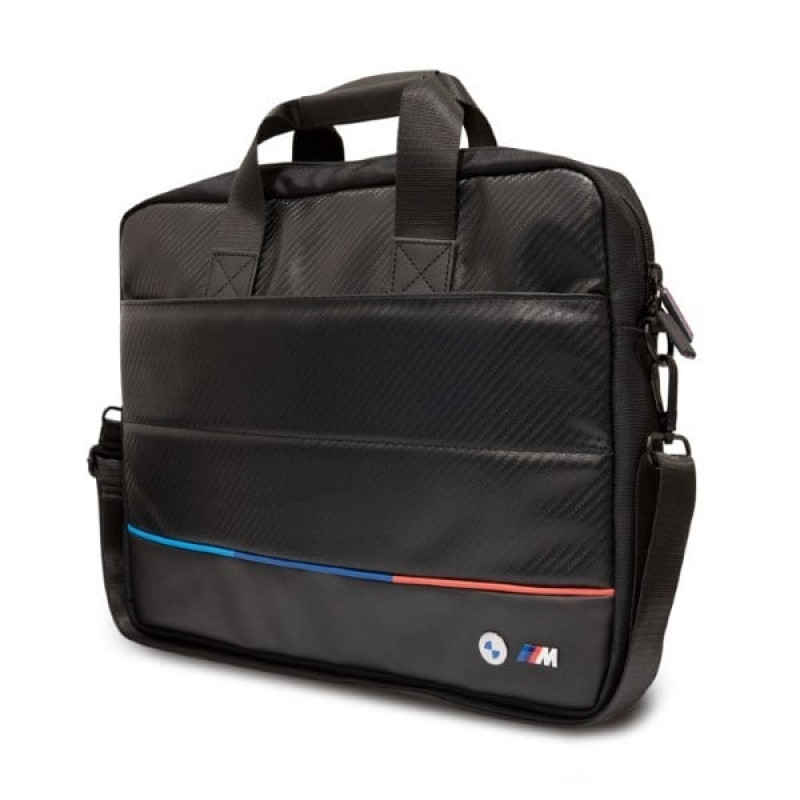 BMW BMCB15PUCARTCBK Laptop Bag up to 16 inch, Carbon Tricolor, black