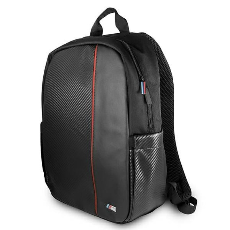 BMW BMBPCO15CAPRBK Backpack, 16 inch, black Carbon Red Stripe