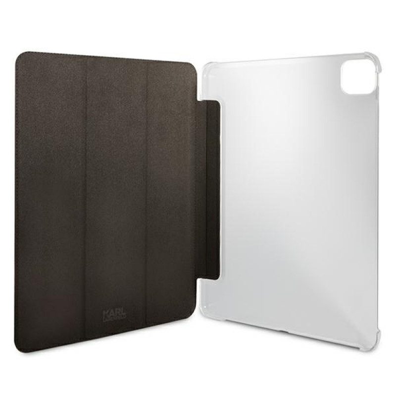 Karl Lagerfeld KLFC11OKHK Book Cover for Apple iPad Pro 11 2021 3rd Gen, black Saffiano Karl Head