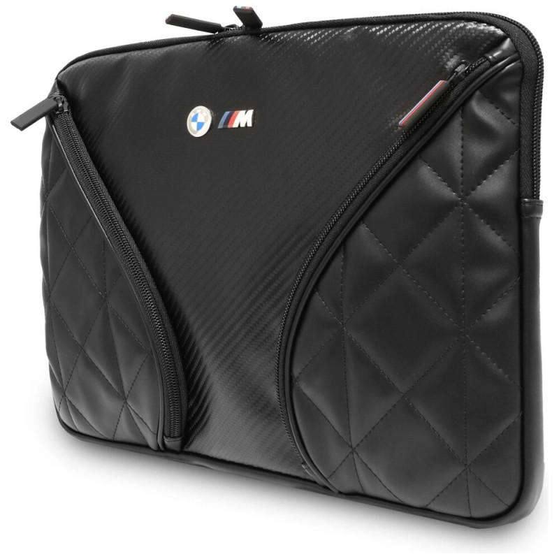 BMW Carbon Pockets & Metal Logo Laptop Sleeve 14", black