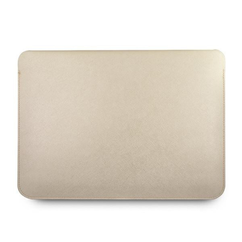 Guess GUCS13PUSASLG Saffiano Script Sleeve for 13" laptop, gold