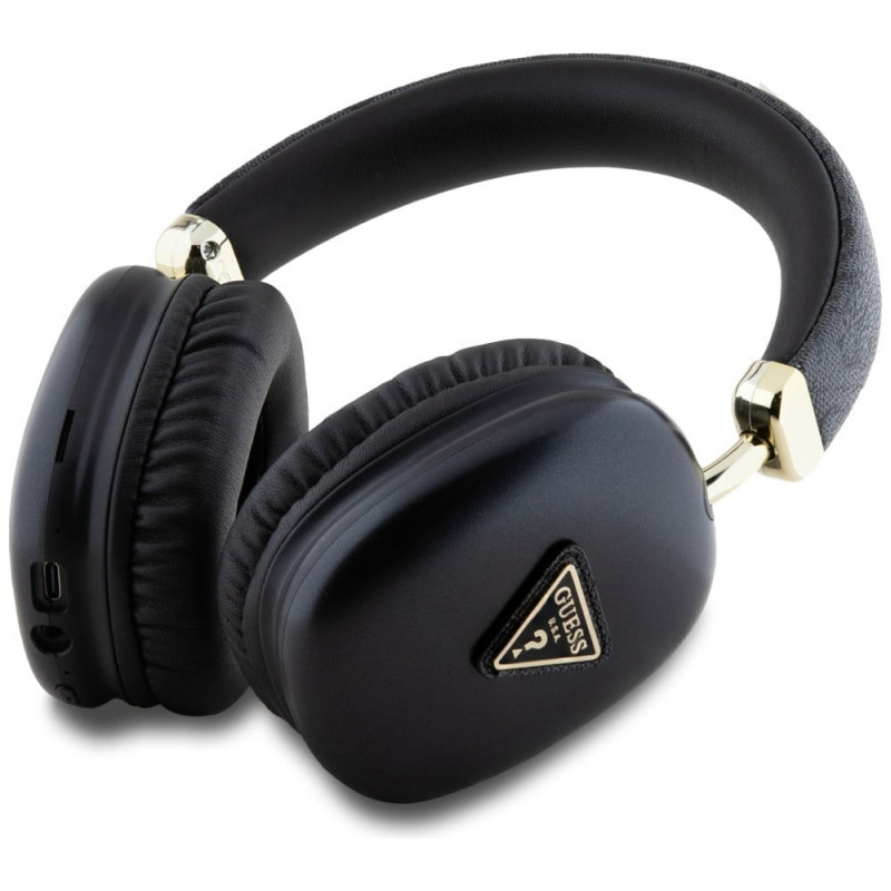 Guess 4G Triangle Logo Wireless Over-Ear Headphones, Bluetooth 5.3, black