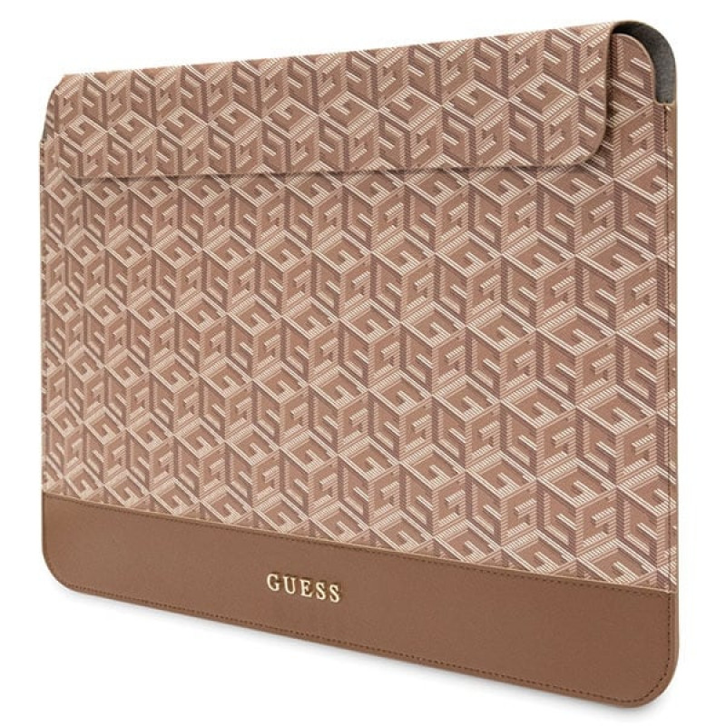 Guess GUCS14HGCFSEW laptop sleeve 14 inch, GCube Stripes, brown