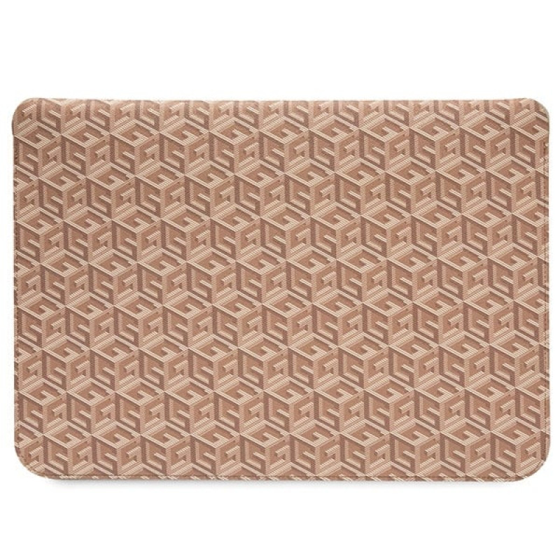 Guess GUCS14HGCFSEW laptop sleeve 14 inch, GCube Stripes, brown