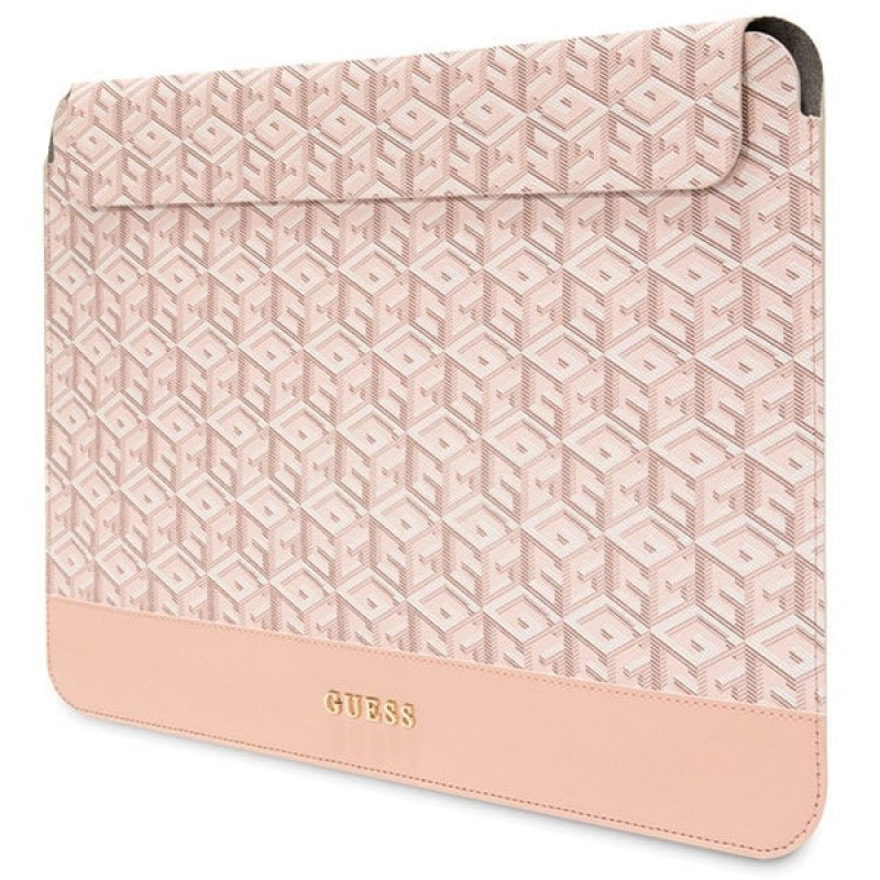 Guess GUCS14HGCFSEP laptop sleeve 14 inch, GCube Stripes, pink