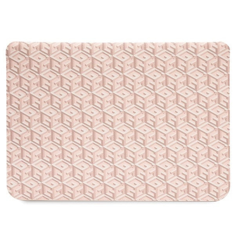 Guess GUCS14HGCFSEP laptop sleeve 14 inch, GCube Stripes, pink