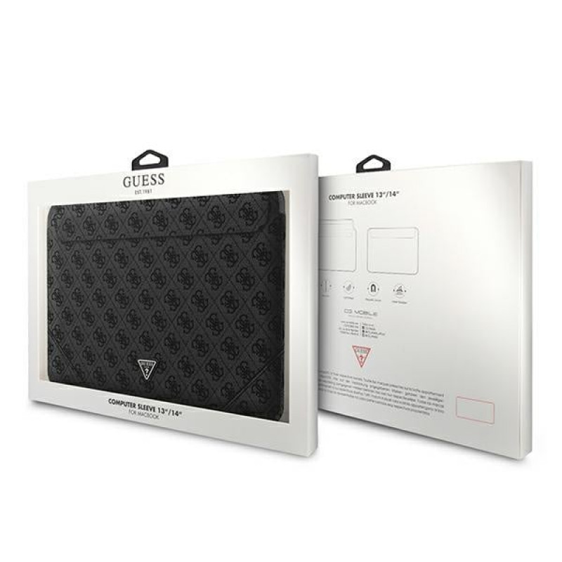 Guess GUCS14P4TK laptop sleeve 13/14 inch, 4G Uptown Triangle, black