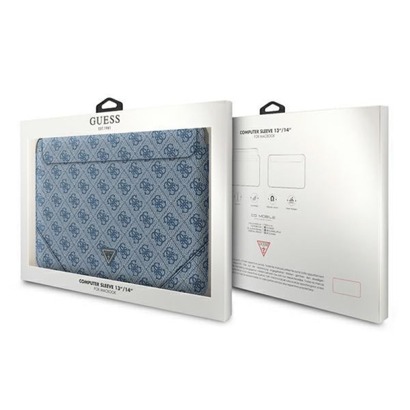 Guess GUCS14P4TB laptop sleeve 13/14 inch, 4G Uptown Triangle, blue