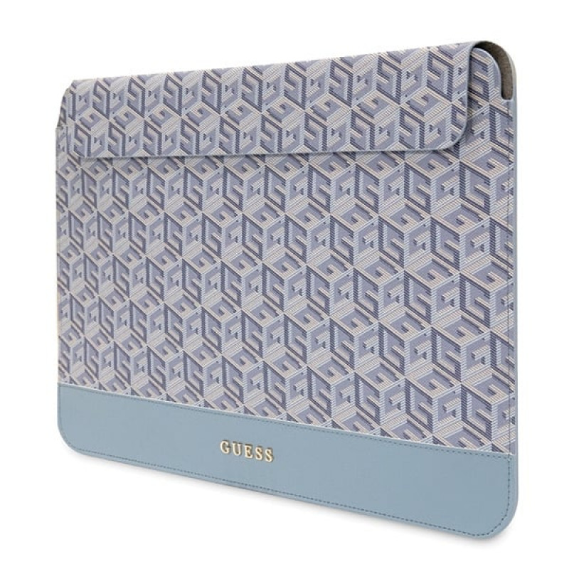 Guess GUCS14HGCFSEB laptop sleeve 14 inch, GCube Stripes, blue