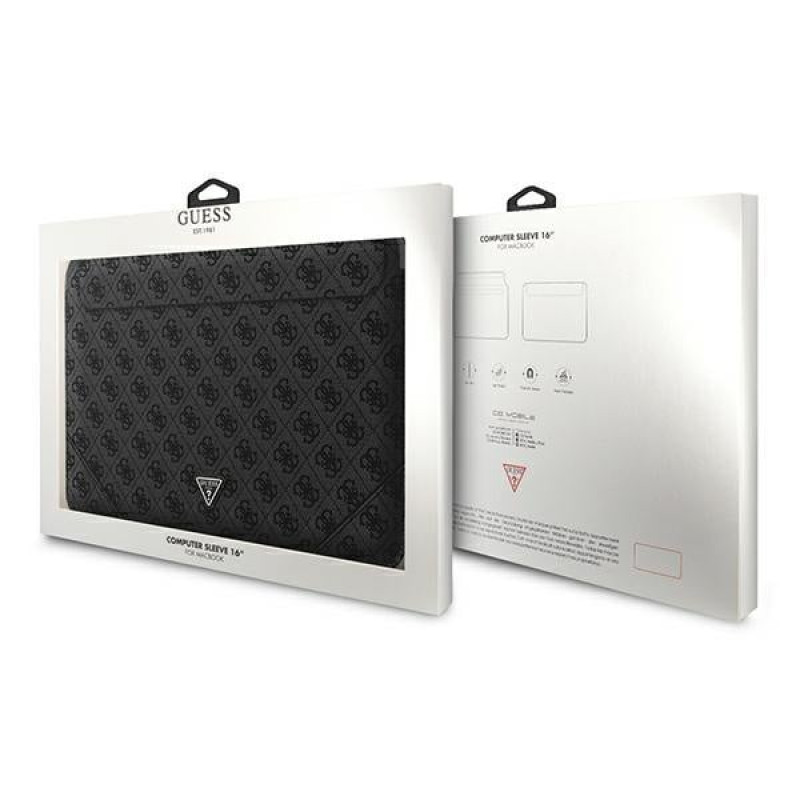 Guess GUCS16P4TK laptop sleeve 16 inch, 4G Uptown Triangle, black