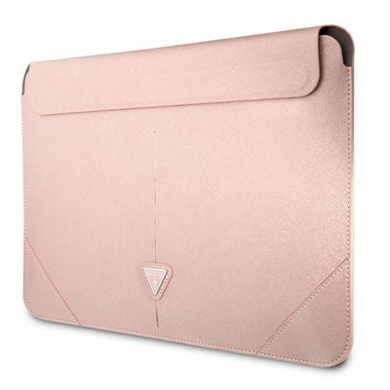 Guess GUCS16PSATLP laptop sleeve 16 inch, Saffiano Triangle, pink