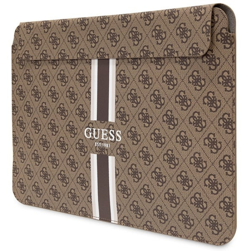 Guess GUCS14P4RPSW laptop sleeve 14 inch, 4G Printed Stripes, brown
