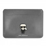 Karl Lagerfeld KLCS16PISFG laptop sleeve 16 inch, Saffiano Ikonik Karl, silver
