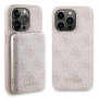 Guess GUBPM5P15L4GEMGP Apple iPhone 15 Pro Hardcase + 5000 mAh MagSafe Powerbank Bundle, 4G Metal Logo, pink