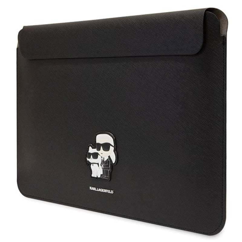 Karl Lagerfeld KLCS14SAKCPMK Laptop Sleeve for 14 inch, black, Saffiano Karl&Choupette