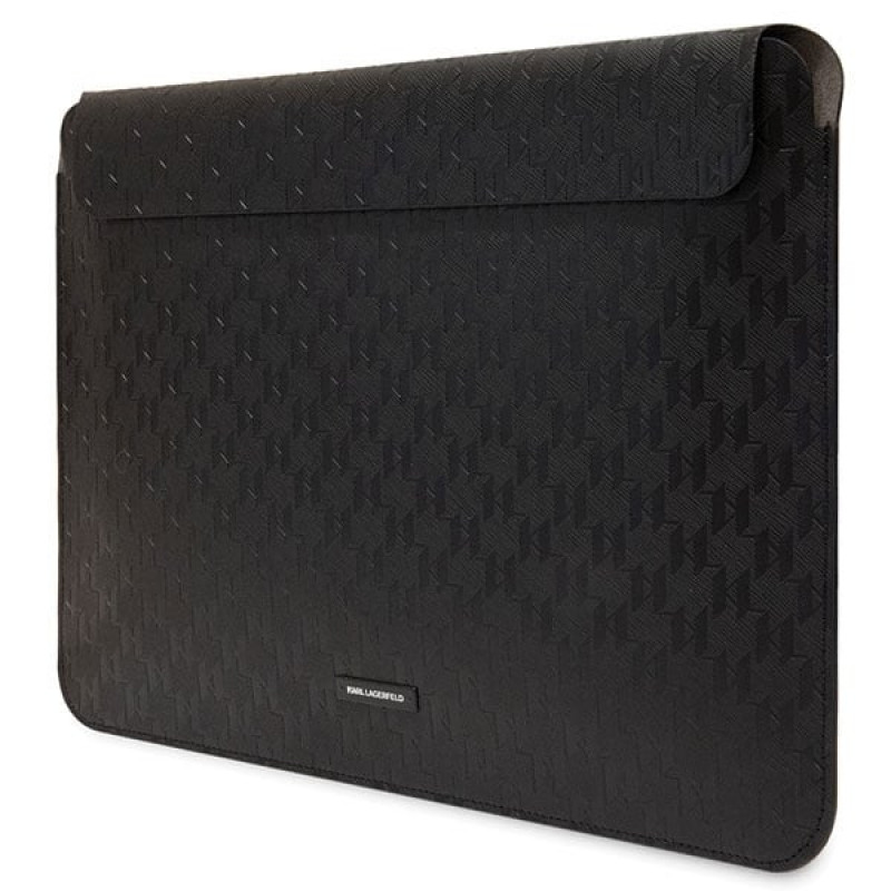 Karl Lagerfeld KLCS14SAKLHPK Laptop Sleeve for 14 inch, black, Saffiano Monogram Plaque