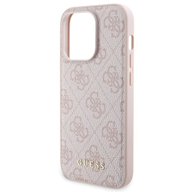 Guess GUBPM5P14L4GEMGP Apple iPhone 14 Pro Hardcase + 5000 mAh MagSafe Powerbank Bundle, 4G Metal Logo, pink