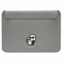 Karl Lagerfeld KLCS16SAKCPMG Laptop Sleeve for 16 inch, silver, Saffiano Karl&Choupette