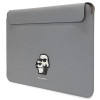 Karl Lagerfeld KLCS16SAKCPMG Laptop Sleeve for 16 inch, silver, Saffiano Karl&Choupette