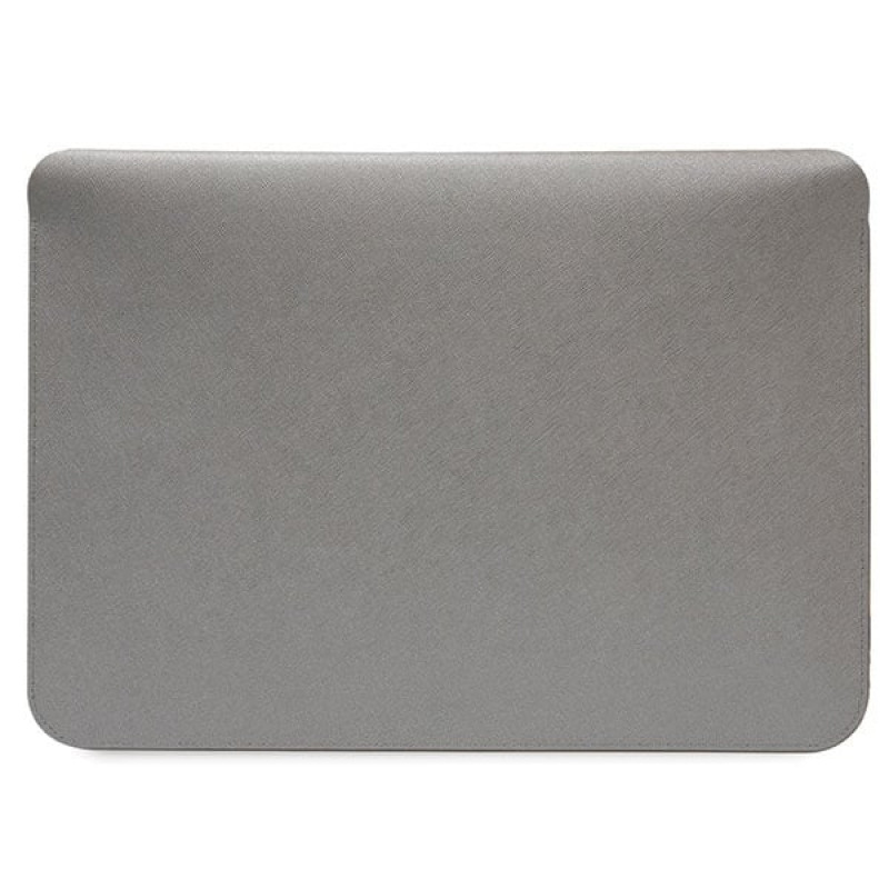 Karl Lagerfeld KLCS16SAKCPMG Laptop Sleeve for 16 inch, silver, Saffiano Karl&Choupette
