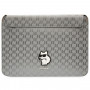 Karl Lagerfeld KLCS14SAKHPCG Laptop Sleeve for 14 inch, silver, Saffiano Monogram Choupette
