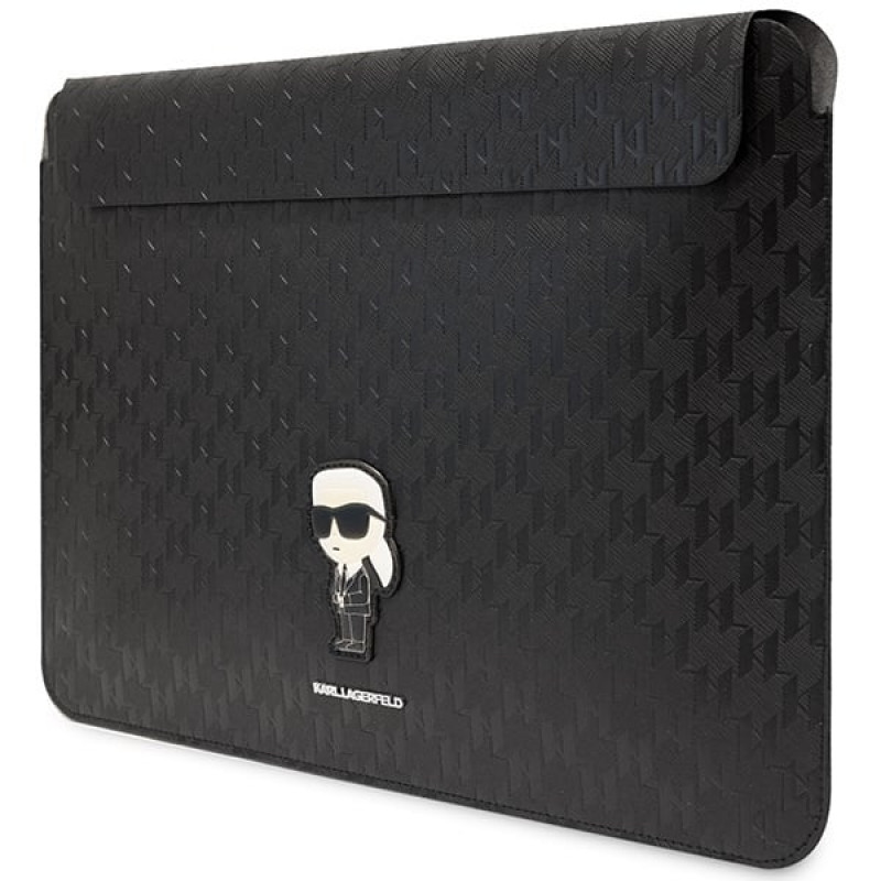 Karl Lagerfeld KLCS14SAKHPKK Laptop Sleeve for 14 inch, black, Saffiano Monogram Ikonik