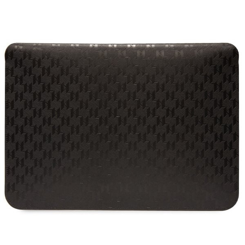 Karl Lagerfeld KLCS14SAKHPKK Laptop Sleeve for 14 inch, black, Saffiano Monogram Ikonik