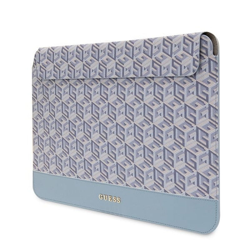 Guess GUCS16HGCFSEB Laptop Sleeve for up to 16 inch, GCube Stripe, blue