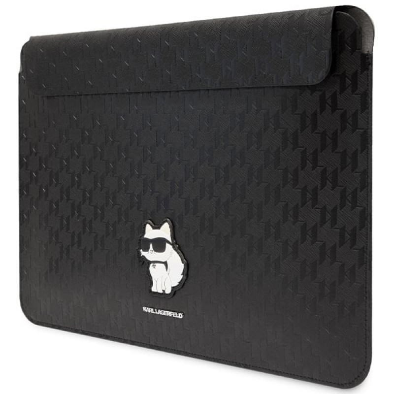 Karl Lagerfeld KLCS14SAKHPCK Laptop Sleeve for 14 inch, black, Saffiano Monogram Choupette