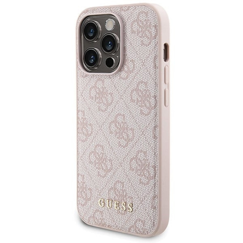 Guess GUBPM5P15X4GEMGP Apple iPhone 15 Pro Max Hardcase + 5000 mAh MagSafe Powerbank Bundle, 4G Metal Logo, pink