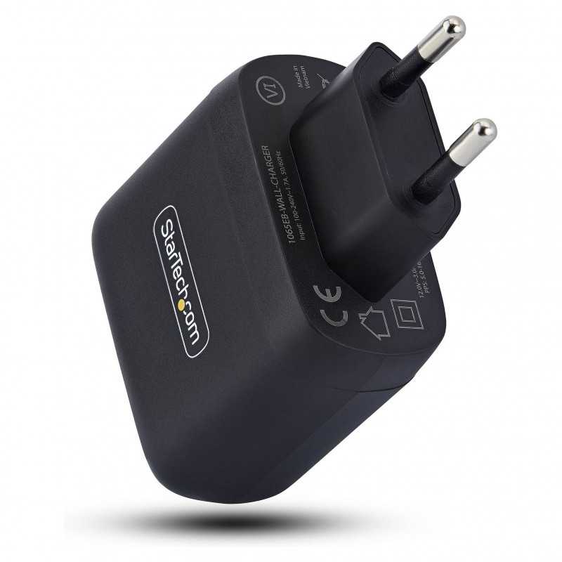 StarTech.com 1065EB-WALL-CHARGER 65 W USB-C GaN laptop charger, black