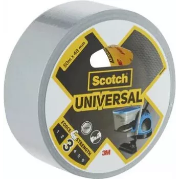 3M 1900 Silver Duct Tape, 48 mm x 50 m, 6 Rolls – Multi-Purpose Bundling, Repair, Sealing 7100205300