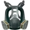 3M 6800 Full Face Reusable Respirator, Medium, Silicone, Polycarbonate Lens, Bayonet Filter Connection, Grey/Black