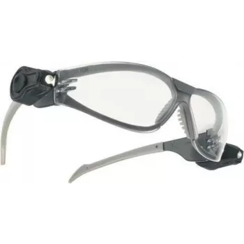 3M LED Light Vision Safety Glasses, Silver/Black Frame, Clear Anti-Scratch Anti-Fog Lens, UV Protection, Integrated LED Lights