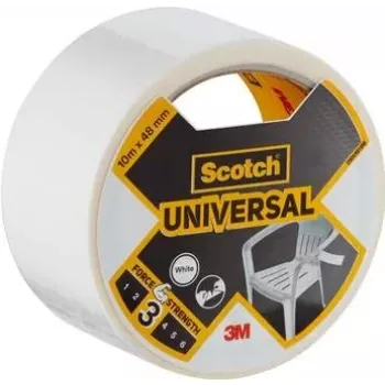 3M Universal Utility Tape, White, 48 mm x 10 m, 6 Rolls – Bundling, Fastening, Protection, Repair, Sealing 7100205294