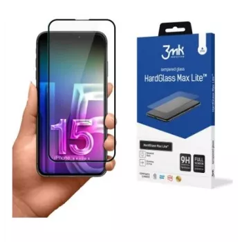 3MK Apple iPhone 15 Plus HardGlass Max Lite Black