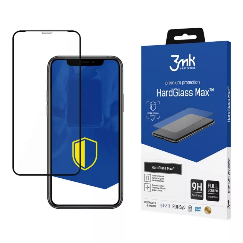 3MK Apple iPhone XR/11 Black - HardGlass Max Tempered Glass Screen Protector