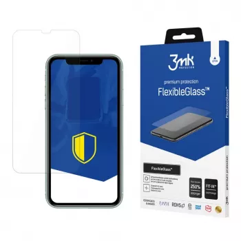 3MK Flexible Glass Screen Protector for Apple iPhone 11 - Hybrid Glass, 7H Hardness, 0.3mm, Oleophobic & Anti-Microbial Coating, Bubble-Free Installation