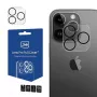 3MK Lens Pro Full Cover Tempered Glass Camera Lens Protector for iPhone 14 Pro / 14 Pro Max with Aluminum Frame and Mounting Frame (1 Piece, Black)