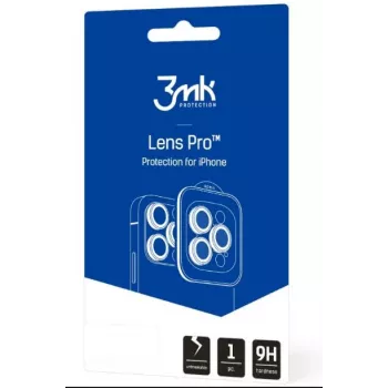 3MK Lens Protection Pro for iPhone 12 Pro Max - Tempered Glass Camera Lens Protector (Black)