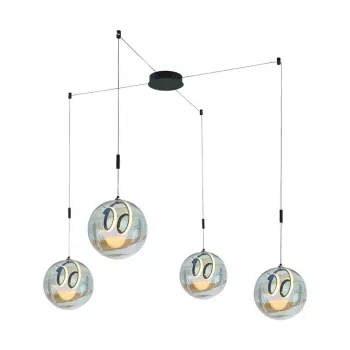 40W LED Pendant Light 2000lm Natural White 4000K Black Aluminum 400mm