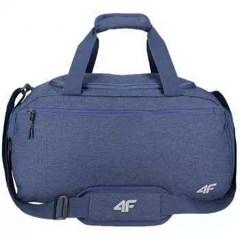 4F Unisex Blue Shoulder Bag with Adjustable Strap and Zippered Pockets