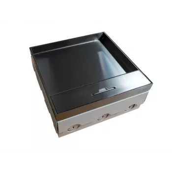 A-LAN Floor Box 12M - 12-Module Floor Box for Standard Sockets 22.5x45 mm (45x45 mm), Angled Mounting
