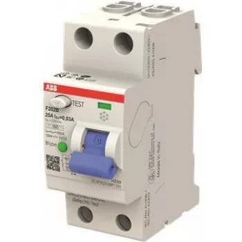 ABB F202B-1603 Type B Residual Current Circuit Breaker, 2-Pole, 16 A, 30 mA, 230/400 V AC 2CSF202568R1160