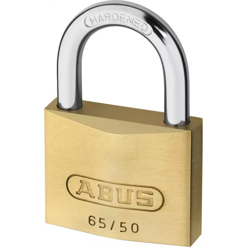 ABUS 65/50 KD Padlock - Solid Brass Body, Hardened Steel Shackle, Keyed Different