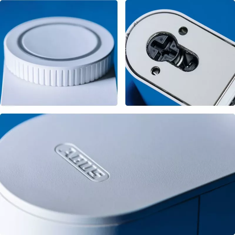 ABUS ABLO10000W Wireless Door Lock Actuator for Euro Profile Cylinders, Surface-Mounted, White