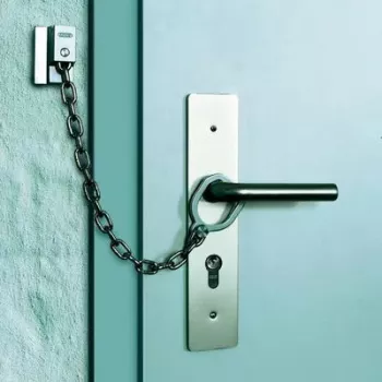ABUS ABTS21540 Door Chain with Security Ring, Nickel-Plated Steel, 215 mm
