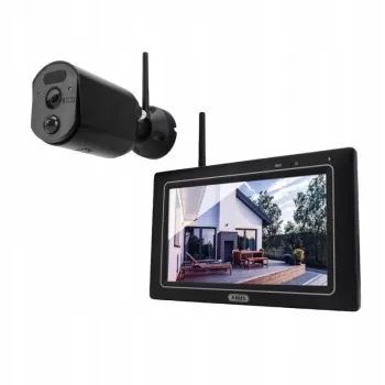 ABUS EasyLook BasicSet Wireless Video Surveillance System - 7-inch Monitor + 1 IP66 Camera, Infrared Night Vision, 2.4 GHz