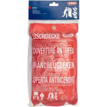 ABUS LD1118 Fire Blanket 100 x 100 cm Fiberglass Red DIN EN 1869:2001 86672