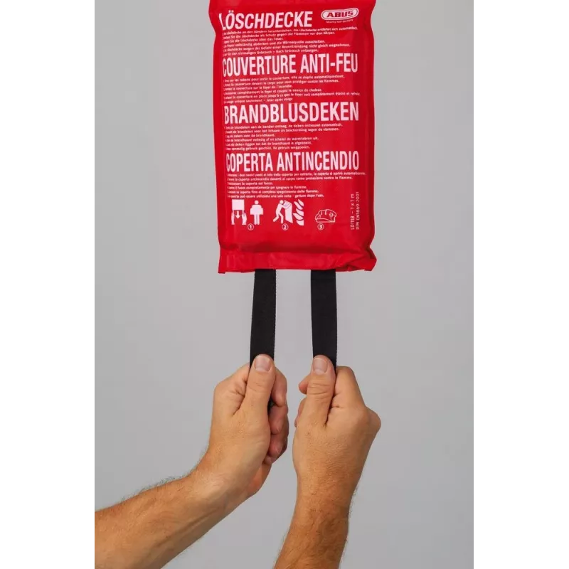 ABUS LD1118 Fire Blanket 100 x 100 cm Fiberglass Red DIN EN 1869:2001 86672